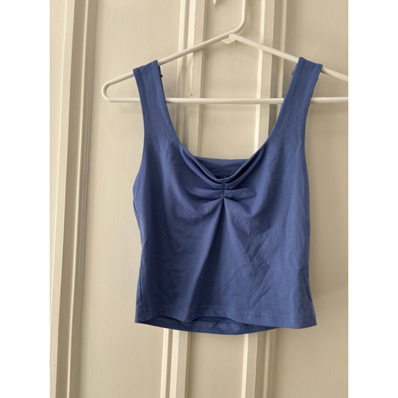 SHEIN Tops - SHEIN women's Blue Ruched Crop Top Size S